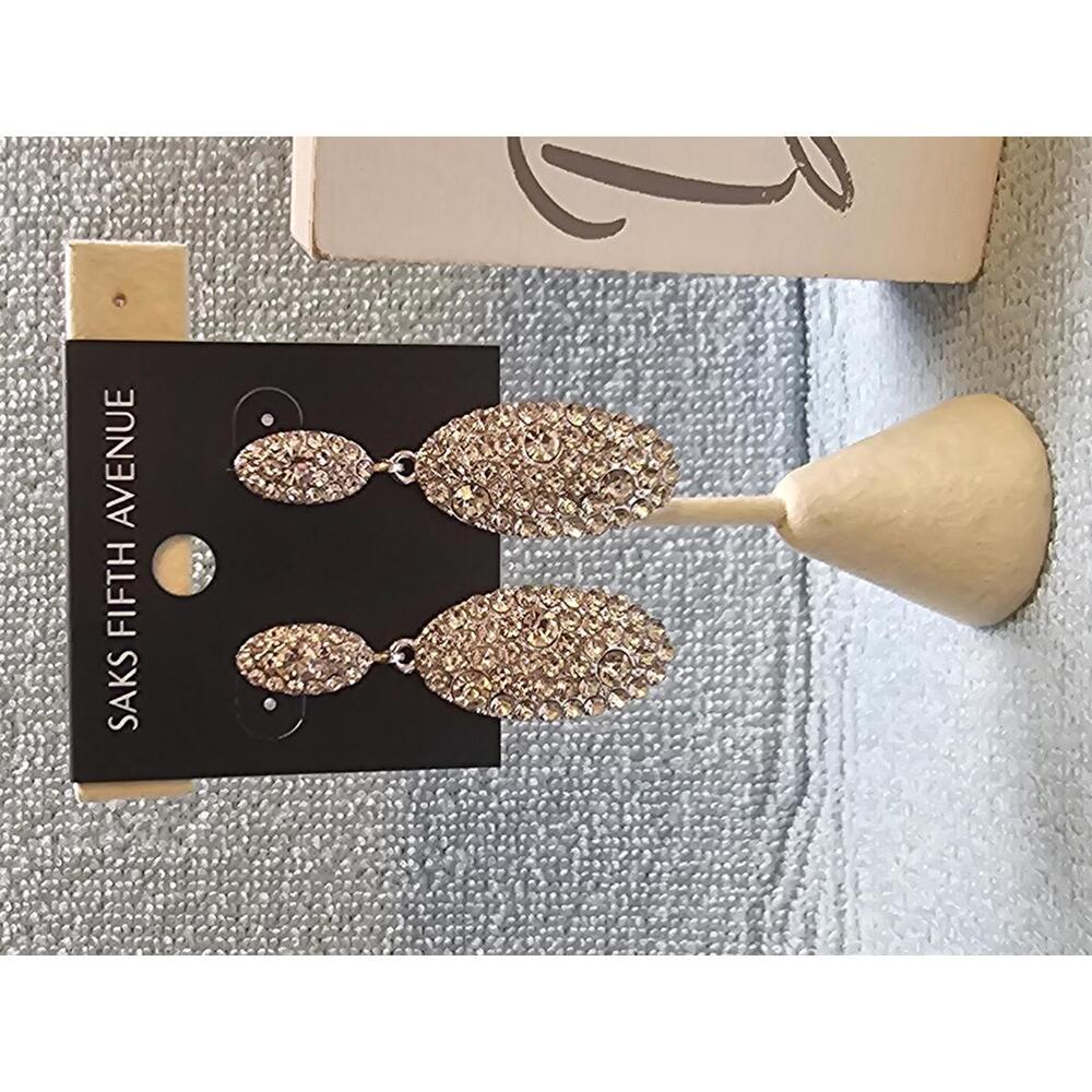 Stunning Saks Fifth Avenue Crystal Drop Earrings